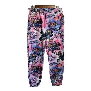 Dolls Kill X Bratz Airbrush Print Jogger Sweatpants M Purple Pink Drawstring